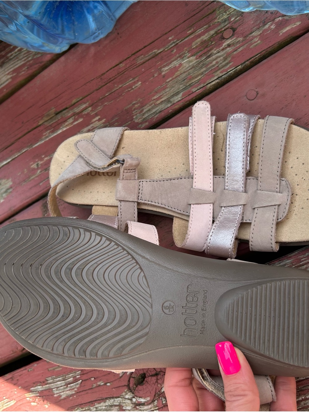 hotter Women’s Multi-Strap Sandals in Pink and Silver - Picture 2 of 4